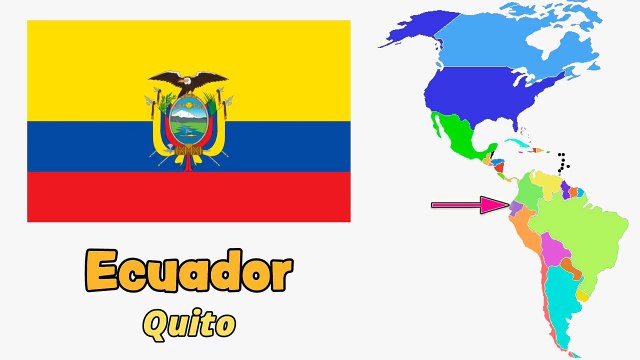Paises de América en español - Mapa, banderas y capitales para niños