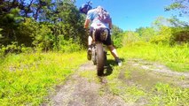 Pit Bike Adventures | Wheelie Fall! Broken leg.