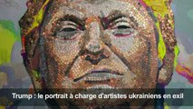 Un portrait de Donald Trump géant fait en pièces de monnaie