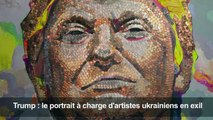 Un portrait de Donald Trump géant fait en pièces de monnaie
