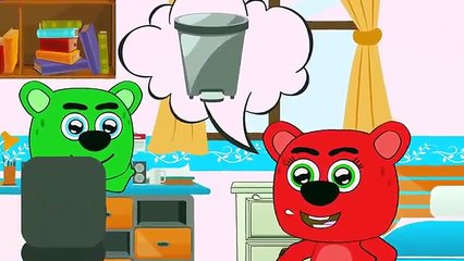 Mega Gummy Bear Family waiting Garbage Truck Funny Eps Cartoon Animation