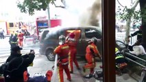 Burning van hits pedestrians in Shanghai