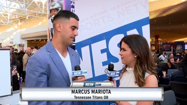 Super Bowl LII Radio Row: Marcus Mariota Talks Tom Brady, Spam