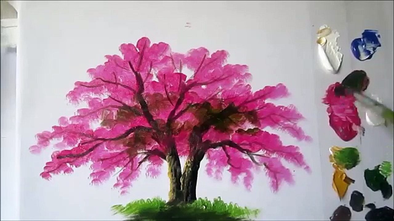How to paint a tree in Acrylic lesson 6 Vídeo Dailymotion