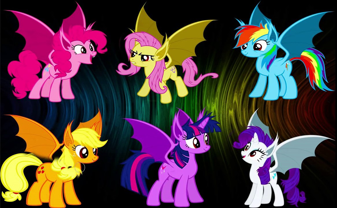 My Little Pony Transform Princess Luna Celestia Cadence Mane 6 into Bat Ponies - Kids Coloring Book