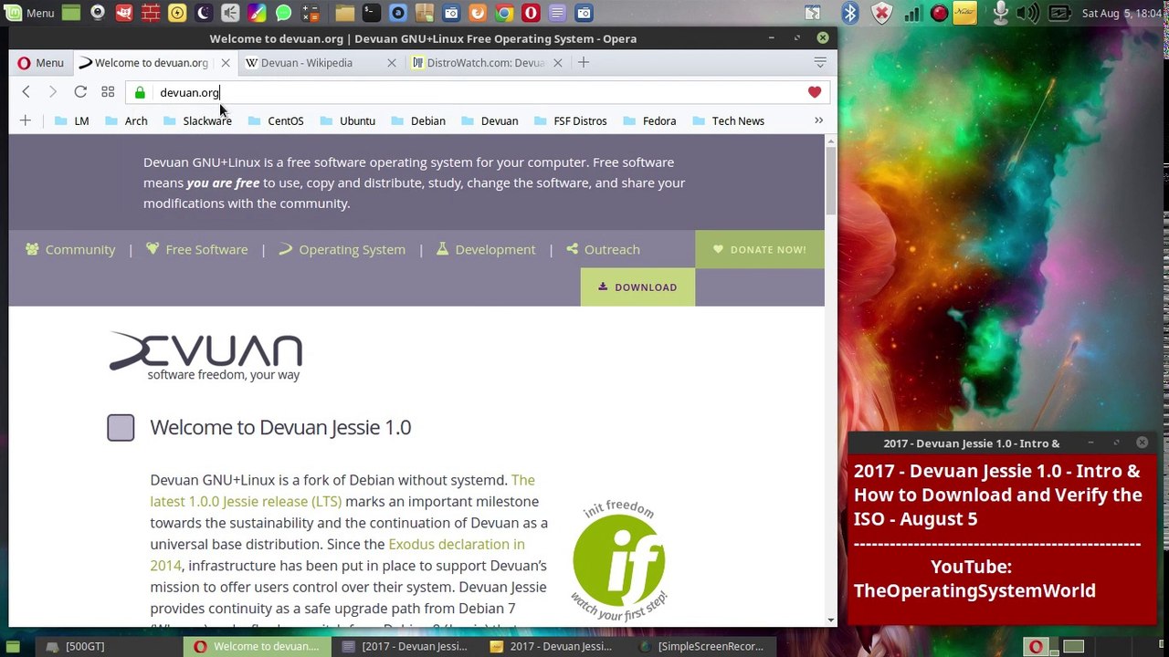 2017 - Devuan Jessie 1.0 - Intro & How to Download and Verify the ISO - August 5