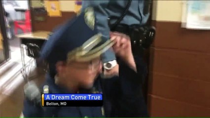 Boy Who Wants to be a Cop Surprised with His Own Uniform from School Officer