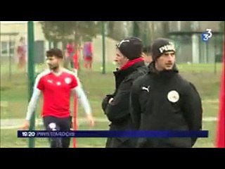 02 02 2018 l'avant-match Nîmes  vs A. C. Ajaccio