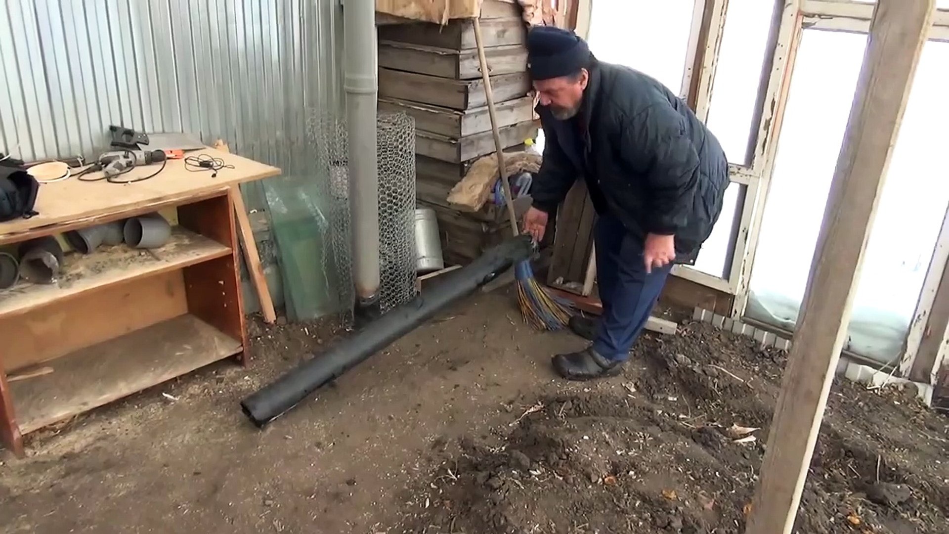⁣Солнечный вегетарий, Парник из окон, Проверка зимой.