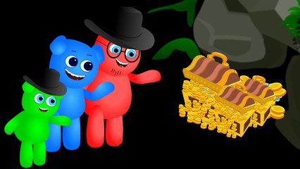 cute gummy bear treasure hunting finger family song,