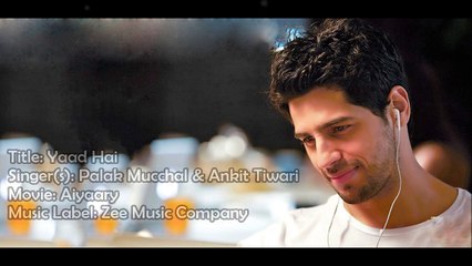 Yaad Hai - Palak Mucchal and Ankit Tiwari - Aiyaary (2018) - Lyrical Video With Translation