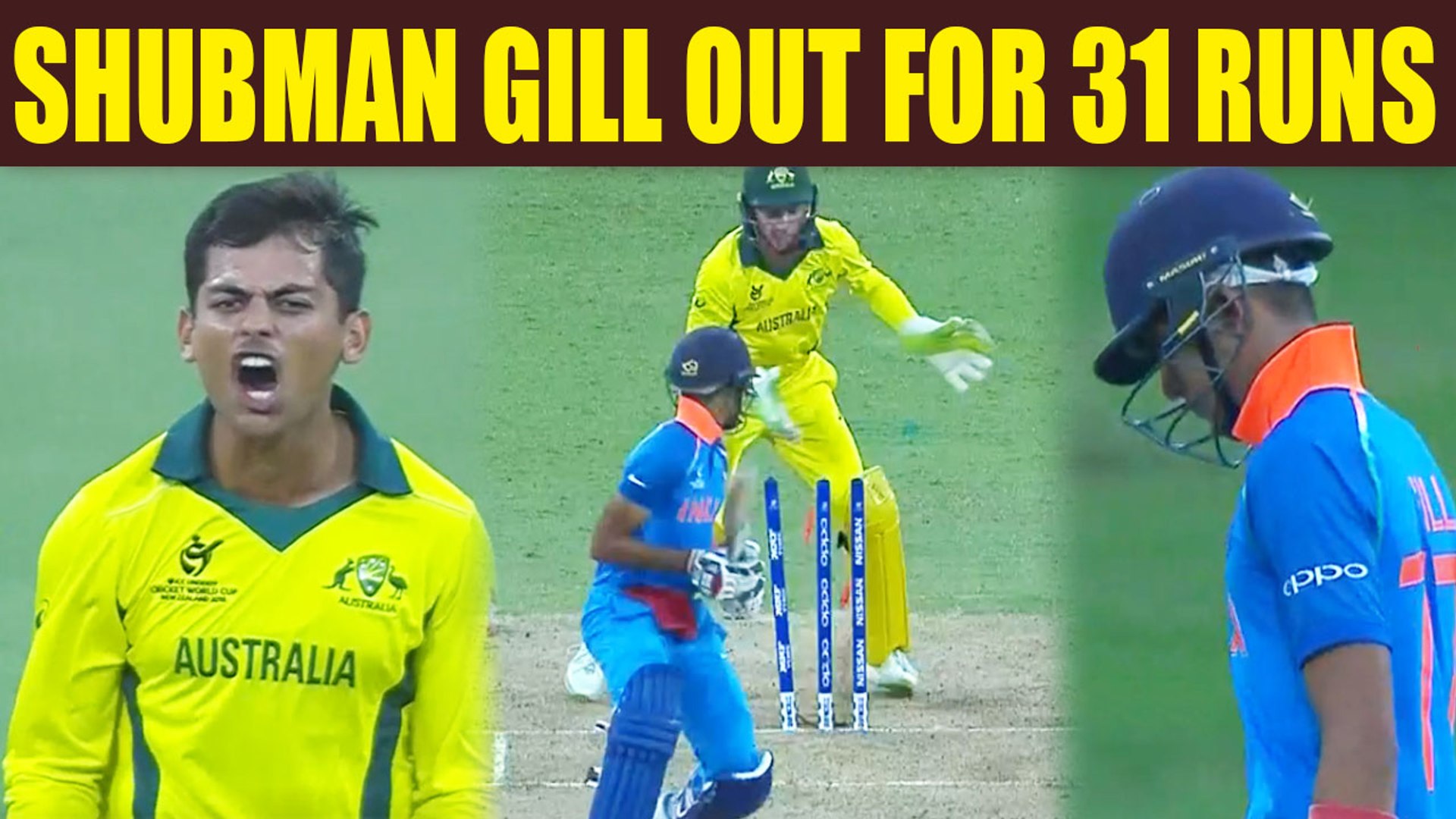India Vs Australia U19 Wc Shubman Gill Dismissed For 31 Runs India Loses 2nd Wicket Oneindia News Video Dailymotion