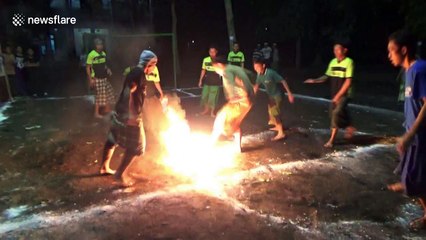 Indonesian fire football is spectacular (but don't try it at home)