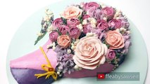 3D buttercream rose bouquet cake tutorial - Mothers Day - relaxing cake decorating