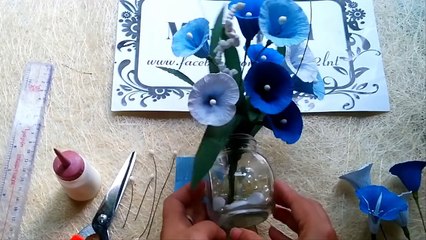 Morning glory paper flower - Làm hoa rau muống đơn giản từ giấy nhún