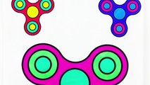 Coloring Page SPINNERS Coloring Markers Videos For Children Learn Colors kids color spinner fidget