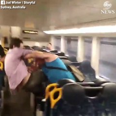 Deux hommes se battent dans un train, puis s'embrassent pour s'excuser