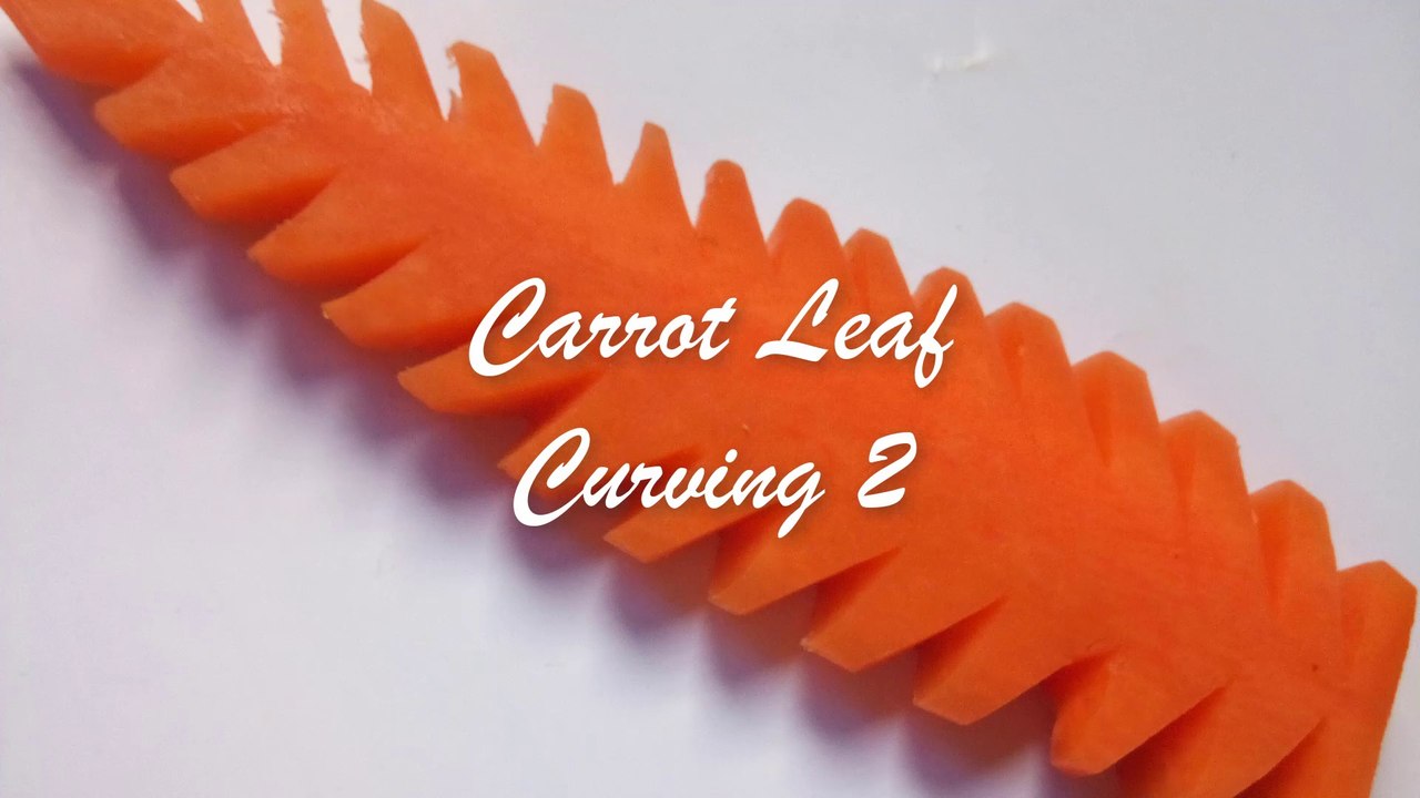 Simple carrot carving Design 2/গাজর পাতা কার্ভিং ২