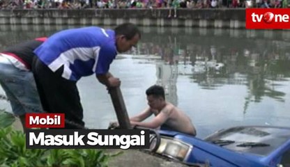 Oleng Dan Jalanan Licin, Mobil Masuk Sungai