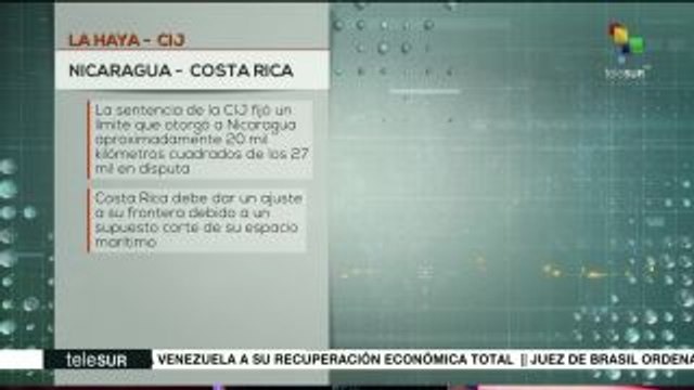 Fallo de La Haya sobre diferendo marítimo entre Nicaragua y Costa Rica