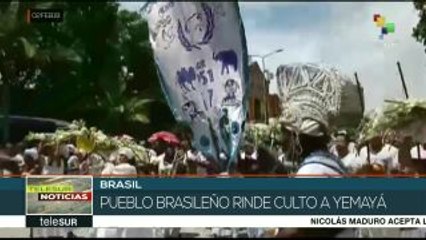 Pueblo brasileño rinde culto a Yemayá, diosa del mar