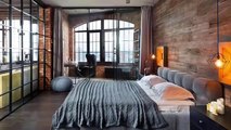 Modern Design - Wooden wall in the interior of the bedroom - creating an eco-style - 2018
