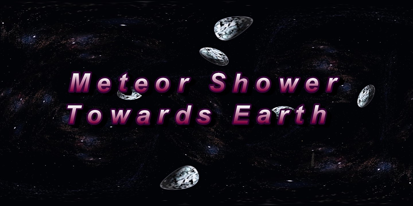 Meteor Shower towards Earth 4K 360
