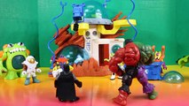 Hulk Smash Brothers Turn Into Compound Hulk   Imaginext batman & Alien Astronaut Space Station