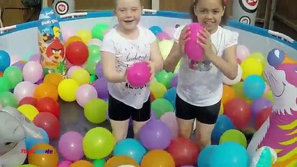 Slime Baff!! Balloons Swimming Pool Toy Challenge Giant Surprise Egg Hunt Opening