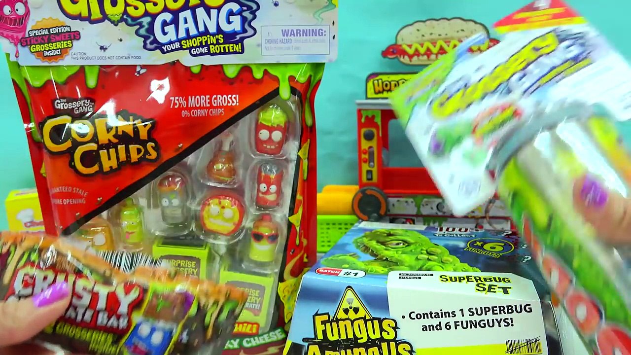 Gross Lunch of Stretchy Grossery Gang Chips Bag + Sticky Soda & Fungus Amungus Super Bug Surprise