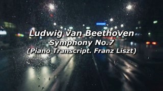 Beethoven - Sinfonía nº7 para piano  Música con lluvia relajante ☂️