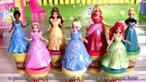 6 Princesas Disney com Vestidos Magiclip Play Doh Sparkle com Brilho Glitter ToysBR