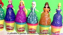 Play Doh Sparkle Glitter Com Brilho Brillante das Princesas Elsa Anna Ariel MagiClip Disney Dolls