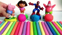 Aprenda Play Doh Cores com Pig George, Dora a Aventureira Homem-Aranha Bob Esponja Surpresas Brasil