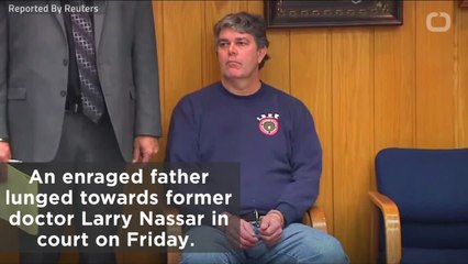 Father Lunges at Disgraced Gymnastics Doctor