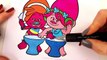 TROLLS COLORING BOOK REVERSE SPEED COLORING VIDEO FOR KIDS EPISODE 1 POPPY DJ SUKI COOPER - TOY ARMY