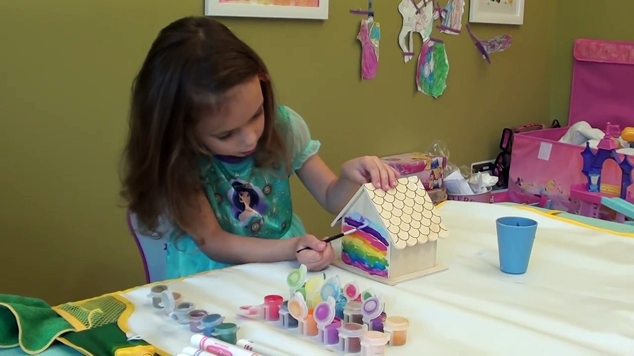 DIY Rainbow Bird House: Kids Art Project - Painting Rainbow Birdhouse Craft for Kids, Kids Video