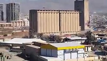 لحضة تفجير سايلو السليمانية من قبل شركة امريكية و تركية.