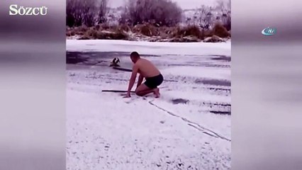 Köpeği kurtarmak için ölümü göze aldı