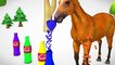 Learn Color & Learn Fruits Horse Animals W Coca cola Cartoon Nursery Rhymes Song For Children