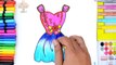 Draw Color Paint Cute and Pretty Dress Coloring Pages and Learn Colors for Kids