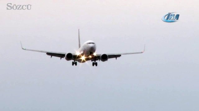 Lodos nedeniyle uçak pisti pas geçti