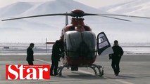 Ambulans helikopter prematüre bebek için havalandı