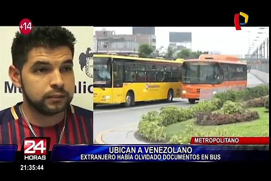 Venezolano recupera documentos perdidos en bus del Metropolitano