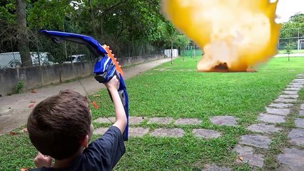 Nerf War do Paulinho Episódio 04 - Nerf Stratobow - Kids Playing w/ Toys Crianças Brincando