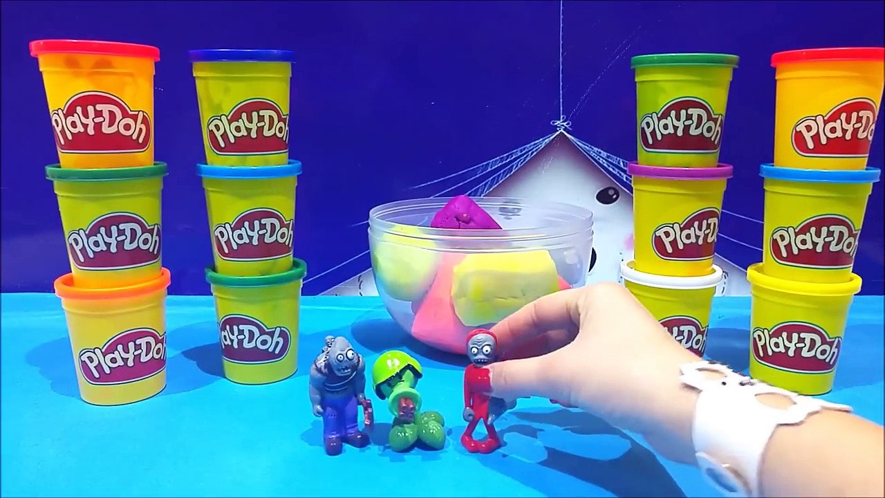 Play Doh Plants vs Zombies Toys Action Figure Surprise Egg Video Plantas vs Zombies Juguetes