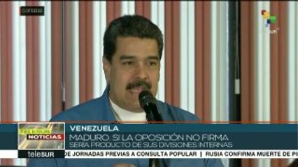 Maduro: Acuerdo con oposición en Venezuela está listo para ser firmado
