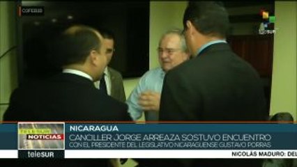 Canciller venezolano se reúne con presidente de Asamblea nicaraguense