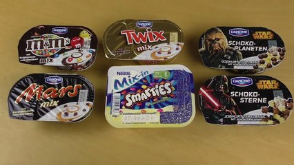 Mars Twix m&m Yogurt - Smarties and Chewbacca crunchy Yoghurt