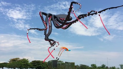 Un cerf-volant énorme en forme de pieuvre